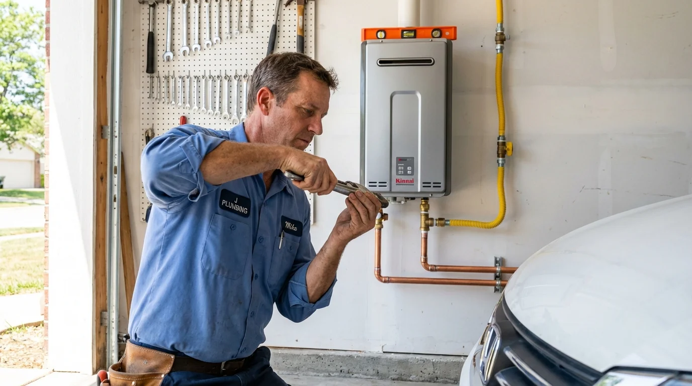 Tankless water heater installation by a Johns Plumbing LLC plumber in Fort Lupton